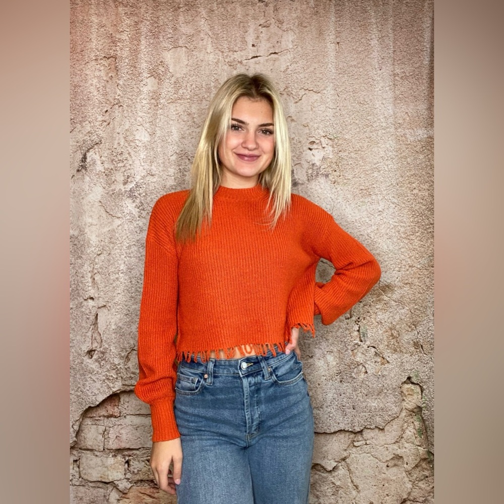 Steve Madden Camille Sweater Orange Dot NWT